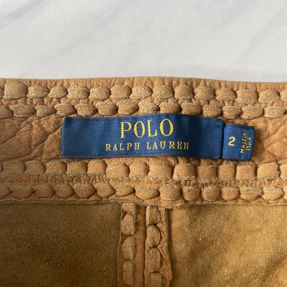 Polo Ralph Lauren Suede Fringe Lace-up Shorts - Picture 3 of 4